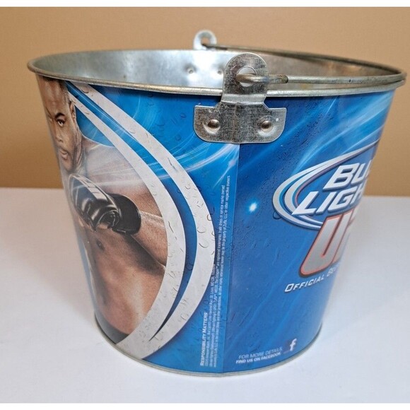 UFC Rashad Evans Bud Light Beer Ice Bucket Tin Anheuser Busch MMA Promo Bar - Picture 4 of 6